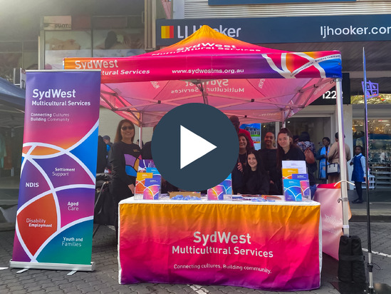 SydWest Multicultural Services stall at Blacktown City Festival
